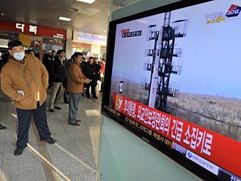 Репортаж Южной Кореи о запуске ракеты КНДР. Фото (c)AFP Репортаж Южной Кореи о запуске ракеты КНДР. Фото (c)AFP