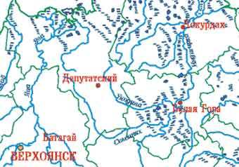 Фрагмент карты республики Якутия с сайта www.sakha.ru