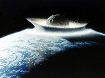 Астероид, входящий в верхние слои атмосферы, иллюстрация с сайта www.astronomija.co.yu